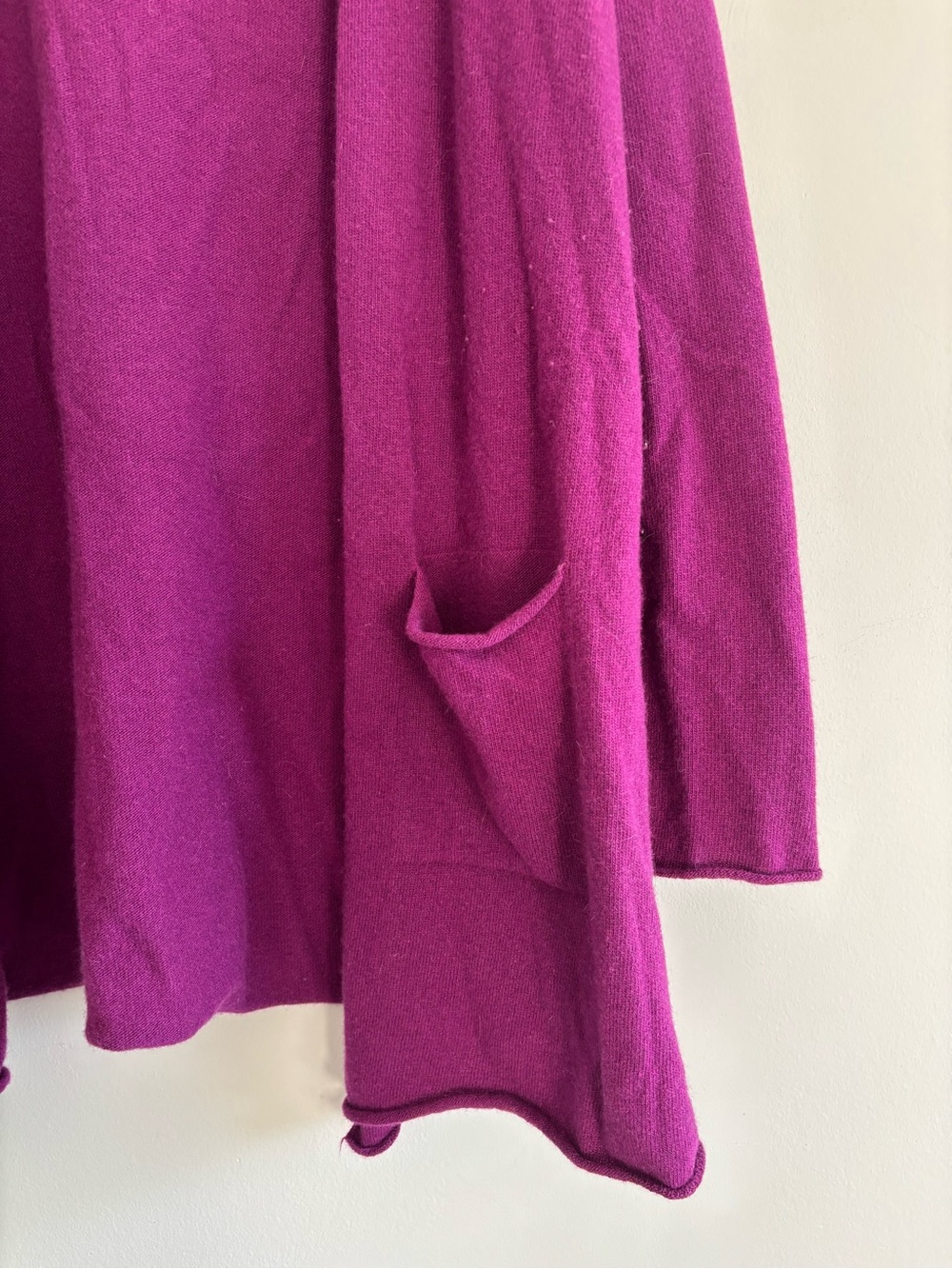 BELLINA wool and cashmere purple plum cardigan XL - Picture 2 of 7